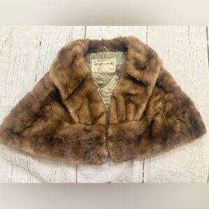 Vintage Real Fur Mink? Stole Wrap Swears And Wells Canada Fur Store Brown As Is